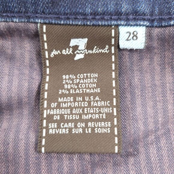 7 For All Mankind Josefina Button Medium Wash Denim Jeans Womens Size 28 Blue - Picture 7 of 9